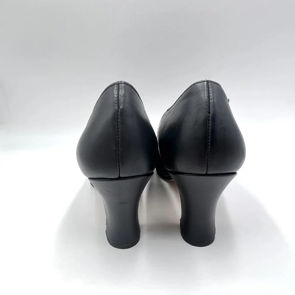 Capezio 653 Womens Size 9.5 Manhattan Character‎ Black Leather Dance Shoes Heels